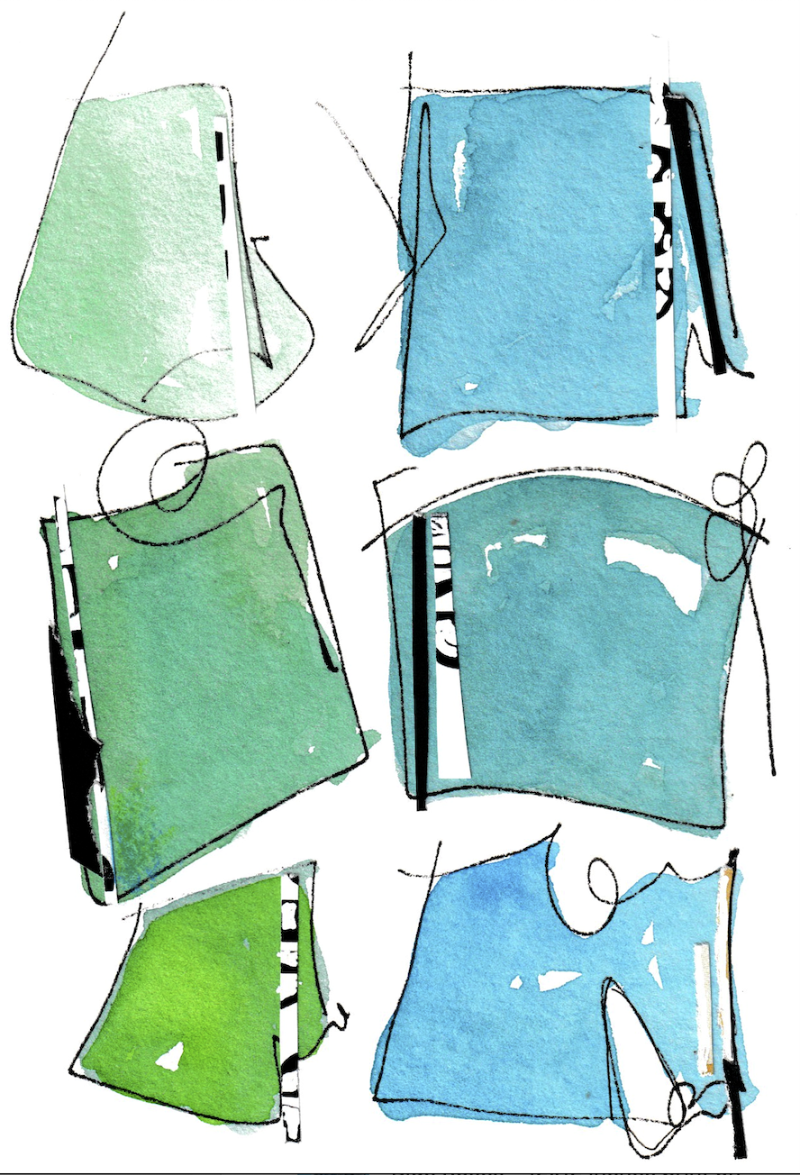 Green Blue Fanciful- 4x6 inches print by Rebecca Howdeshell